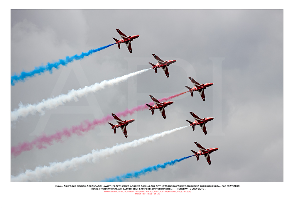 REDS - Royal Air Force Red Arrows coming out of the Tornado formation at RIAT 2019 - 31