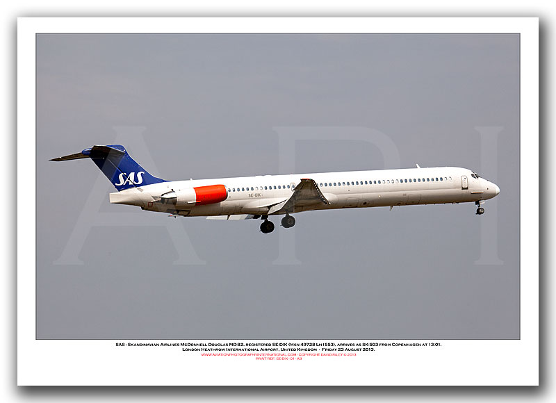 SE-DIK - SAS - Skandinavian Airlines McDonnell Douglas MD-82 (Msn  49728 Ln 1553) - 01