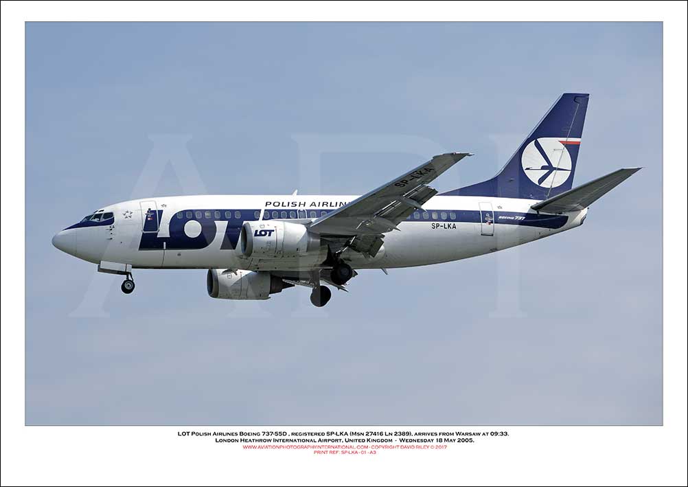 SP-LKA - LOT - Polish Airlines Boeing 737-55D  (Msn 27416 Ln 2389) - 01