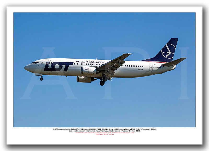 SP-LLL - LOT - Polish Airlines Boeing 737-4Q8  (Msn 25164 Ln 2447) - 01