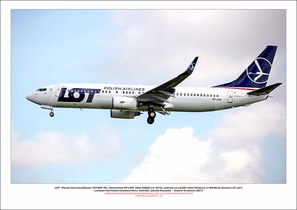 SP-LWA - LOT - Polish Airlines Boeing 737-89P WL  (Msn 30682 Ln 1673) - 01