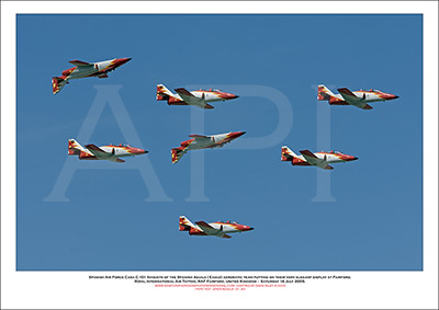 SPAIN-AGUILA- Spanish Air Force Casa C-101 Aviojets of the Spanish Aguila ( Eagle) aerobatic team - 01