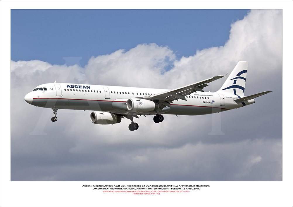 SX-DGA - Aegean Airlines Airbus A321-231, (Msn 3878) - 01