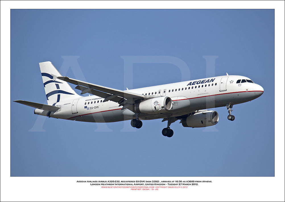 SX-DVK - Aegean Airlines Airbus A320-232, (Msn 3392) - 01