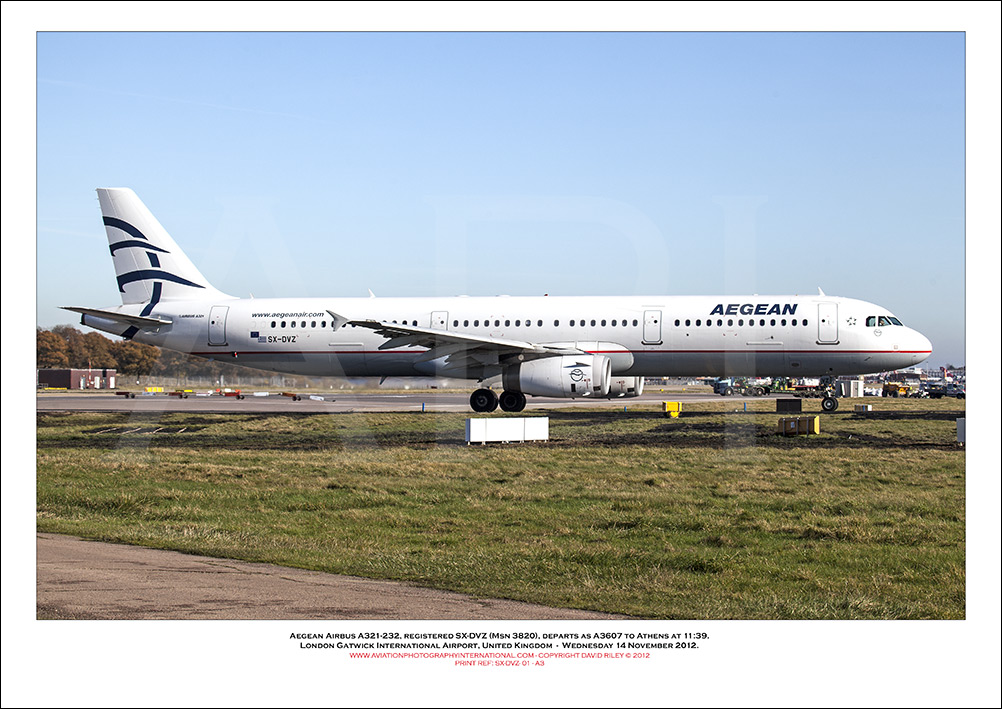 SX-DVZ - Aegean Airlines Airbus A321-232, (Msn 3820) - 01