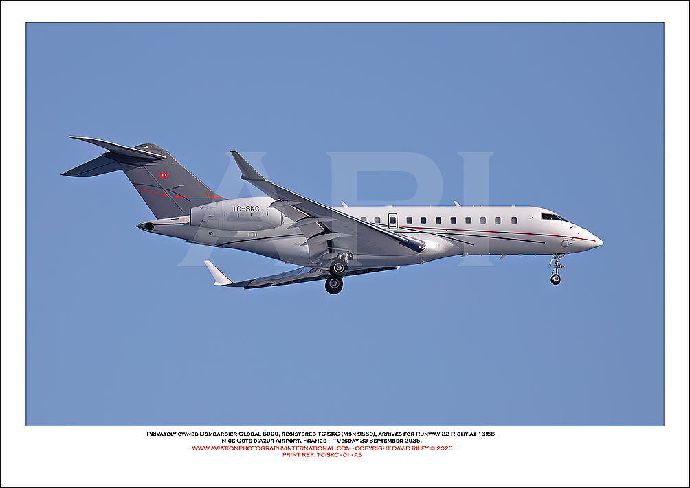 TC-SKC -Privately Owned Bombardier Global 5000 (Msn 9550) - 01