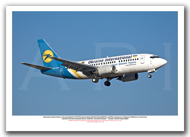 UR-GAK - Ukraine International Airlines Boeing 737-5Y0 (Msn  26075 Ln 2374) - 01