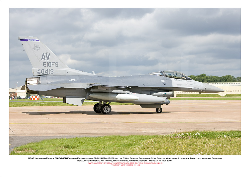 USAF-880413 - United States Air Force Lockheed Martin F-16CG-40B Fighting Falcon  (Msn1C-15) - 01