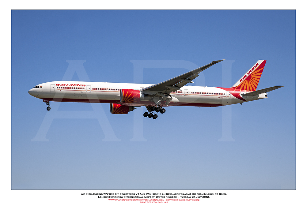 VT-ALQ - Air India Boeing 777-337 ER (Msn 36315 Ln 809) - 01