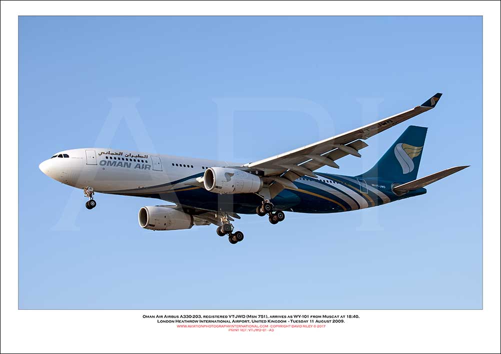  VT-JWD - Oman Air Airbus A330-203  (Msn 751) - 01