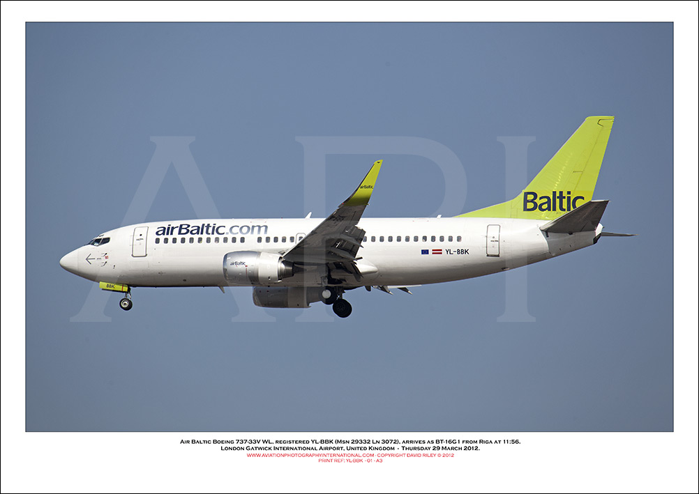 YL-BBK - Air Baltic Boeing 737-33V WL  (Msn 29332 Ln 3072) - 01