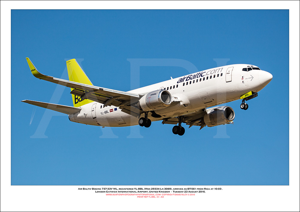 YL-BBL - Air Baltic Boeing 737-33V WL  (Msn 29334 Ln 3089) - 01