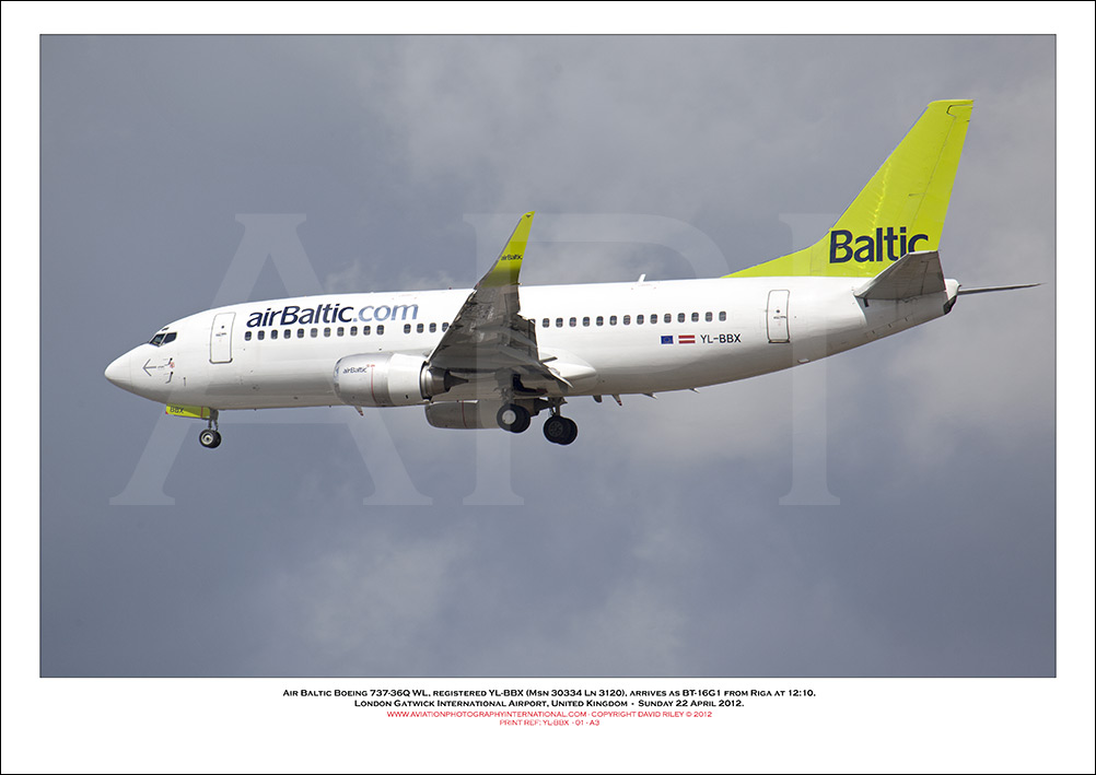 YL-BBX - Air Baltic Boeing 737-36Q WL  (Msn 30334 Ln 3120) - 01