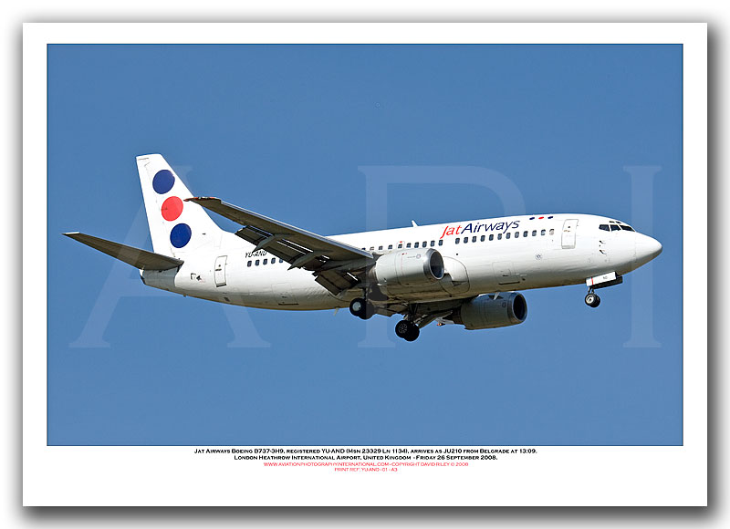YU-AND - Jat Airways Boeing B737-3H9 (Msn 23329 Ln 1134) - 01
