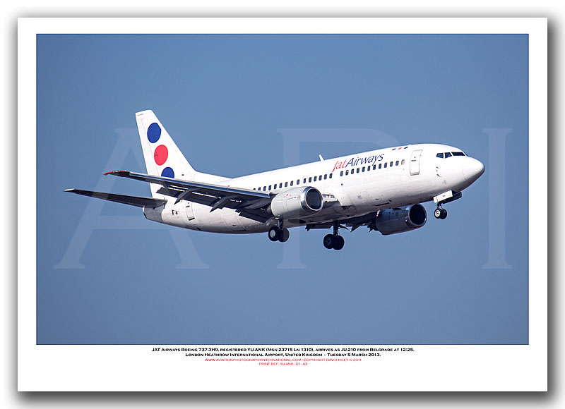 YU-ANK - Jat Airways Boeing B737-3H9 (Msn 23715 Ln 1310) - 03