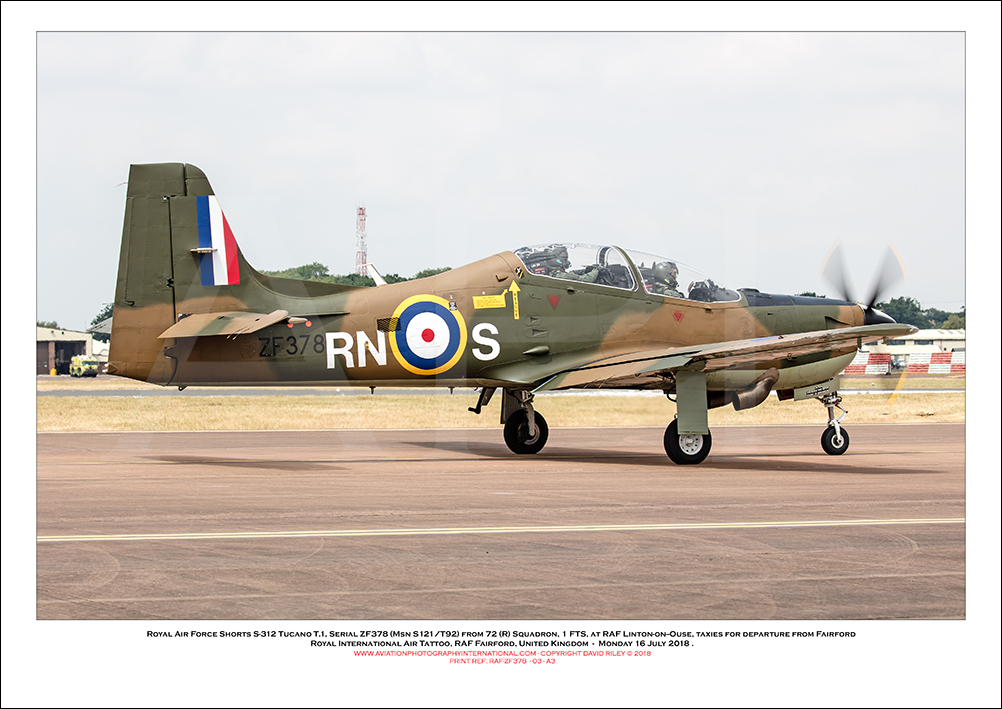 ZF378 - Royal Air Force Short S-312 Tucano T.1  (Msn S121/T92) - 03