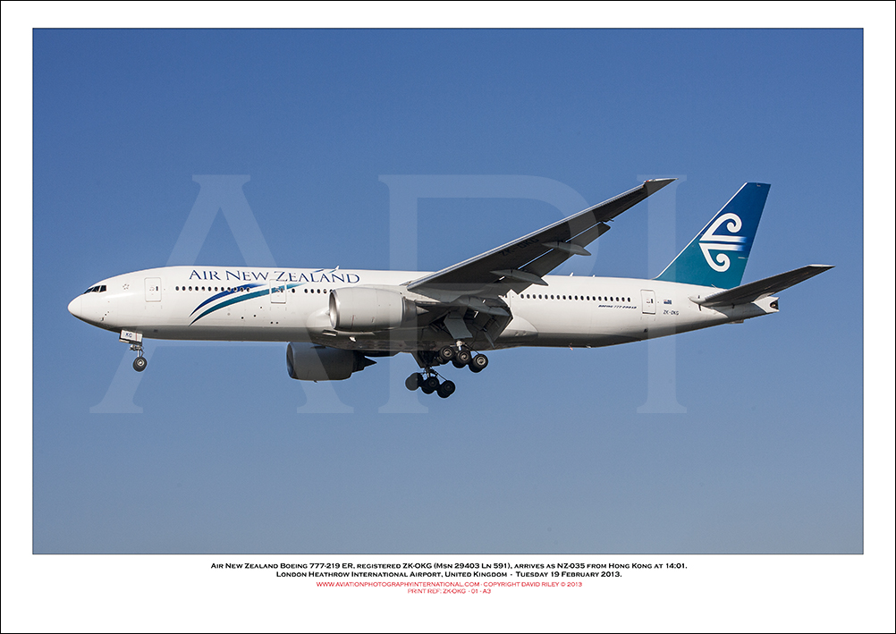ZK-OKG - Air New Zealand Boeing 777-219 ER (Msn 29403 Ln 591), - 01