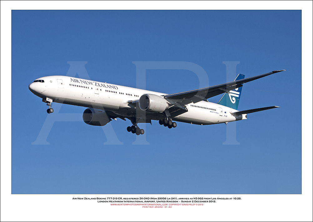 ZK-OKO - Air New Zealand Boeing 777-319 ER (Msn 29956 Ln 241, - 01