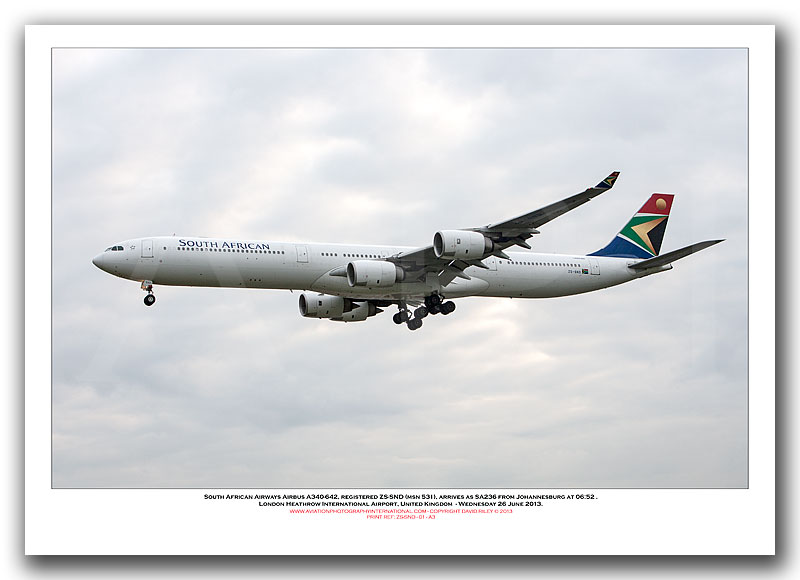 ZS-SND - South African Airways Airbus A340-642 (Msn 531) - 01